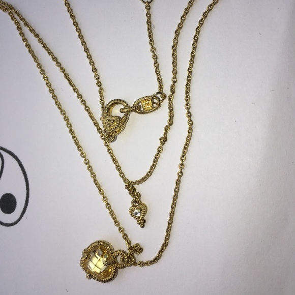 Judith Ripka 18K Canary Heart Double Chain Necklace - Picture 5 of 5